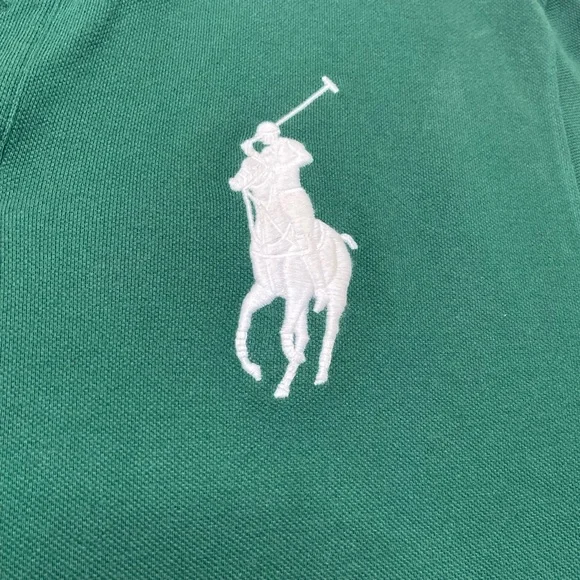 Polo Ralph Lauren forest green large 100% Cotton Striped Collar - Picture 4 of 9